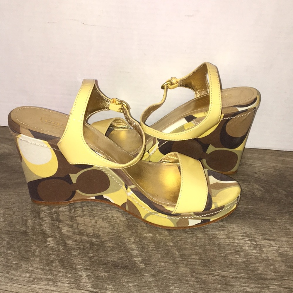 Coach Yellow Wedges